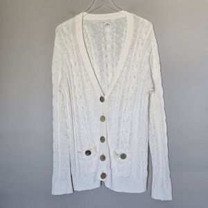Banana Republic Vtg Y2K Fisherman Cable-Knit Button-Up Women's Cardigan Sweater